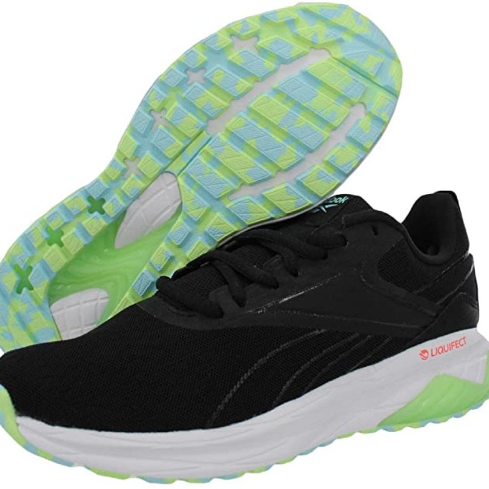 🆕Reebok Women's Liquifect 180 2.0 Running Shoe, Black/Neon Mint/Orange, 8 US